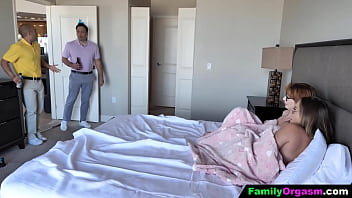 sex familyorgasm men of the house play with their step daughters after catching them at bed hd